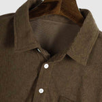 Men's Corduroy Half Button Short Sleeve POLO