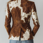 Vintage Cow Skin Printted Eco-friendly Suede Blazer