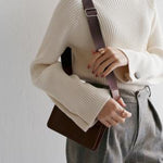 Simple Loose Solid Color High-Neck Sweater