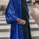 Disco Glamour Sequin Bell Sleeve Kimono