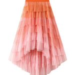 Irregular cake skirt high waist mesh skirt
