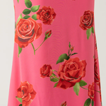 Cheongsam Style Rose Floral Print Tiered Flare Sleeve Stretch Maxi Dress