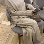 Turtleneck Size Split Sweater Suits