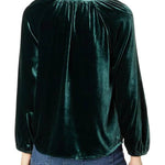Solid Color Velvet V-neck Long-sleeved Shirt