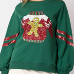 Christmas Sequined Crewneck Casual Sweatshirt