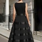 Sleeveless Tiered Midi Dress With Defined Waist