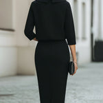 Boat Neck Top And Midi Skirt Set