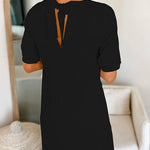Bow Back Short Sleeves Mini Shift Dress