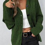 Drawstring knitted cardigan jacket