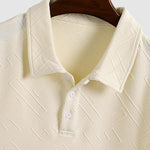 Men's geometric retro jacquard short sleeve polo