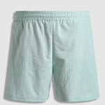 Men's solid color textured casual elastic waist shorts
