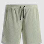 Men's solid color textured fabric casual shorts