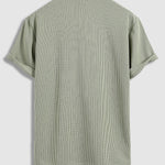 Men's solid color textured fabric casual POLO shorts set