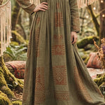 Women'S Casual Round-Neck Bohemian Print Dress