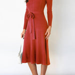 Bubble Long-sleeved Knitted Mid-length Dress