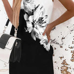 Loose Sleeveless Flower Print Round-Neck Mini Dresses