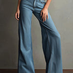 Vintage High-Waisted Wide-Leg Denim Pants
