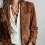Retro Contrast Stitching Eco-friendly Suede Jacket