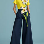 Loose Wide Leg Pleated Pockets Pants Trousers