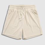 Men's solid color geometric terry texture shorts