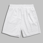 Men's solid color wave terry texture shirt casual shorts set