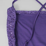 Back Cross Sequined Split-Joint Spaghetti-Neck Maxi Dresses