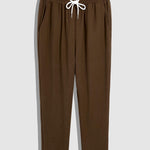 Men's solid color textured elastic waist casual pants