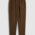 Men's solid color textured elastic waist casual pants
