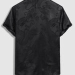 Men's Chinese Dragon Totem Satin Short Sleeve Shirt