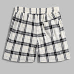 Men's Pleated Plush Plaid casual shorts