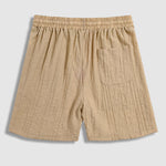 Men's Textured Cuban Collar Shirt Casual Shorts Set