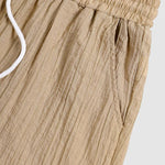Men's Textured Cuban Collar Shirt Casual Shorts Set