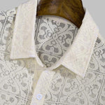 Men's Sexy Hollow Button Lapel Short Sleeve Shirt