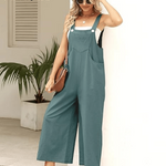 Women's Summer Cotton Linen Overalls â€?Adjustable & Relaxed Fit Jumpsuit