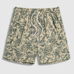 Men's Retro Floral Elastic Waist Casual Shorts