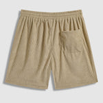 Men's Corduroy Elastic Waist Casual Shorts