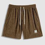 Men's Corduroy Elastic Waist Casual Shorts