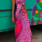 Margovil Strappy Backless Tie Dye Maxi Dress