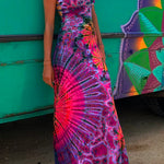 Margovil Criss Cross Backless Tie Dye Maxi Cami Dress