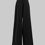 High Waisted Loose Pleated Solid Color Pants