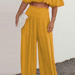 Casual Daily Solid Patchwork Off the Shoulder Short Sleeve Two Pieces