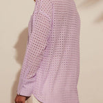 Fashionable Hollow Loose Button Pocket Shirt Top