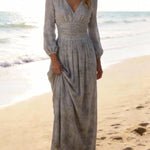 Women'S Casual V-Neck Beach Vacation Dress