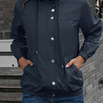 Casual Sportswear Solid Pocket Hooded Collar Outerwear