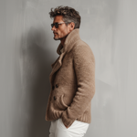 Men's Classic Retro Tough Style Double-breasted Lapel Knitted Cardigan