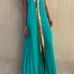 Margovil V Neck Backless Sequin Detailed Cami Maxi Dress