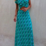 Margovil One Dress Two Ways Short Sleeve Floral Printed Maxi Dress