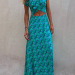 Margovil One Dress Two Ways Short Sleeve Floral Printed Maxi Dress