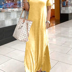COZY SLIT V NECK IRREGULAR DRESS