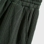 Men's retro texture elastic waist drawstring casual shorts